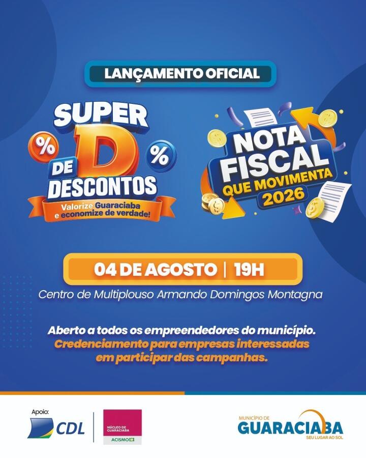 Campanhas para fortalecer o comércio de Guaraciaba serão lançadas nesta terça