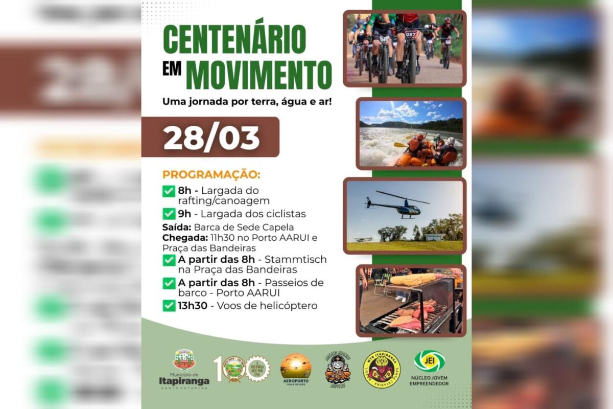 Itapiranga promove evento turístico Centenário em Movimento