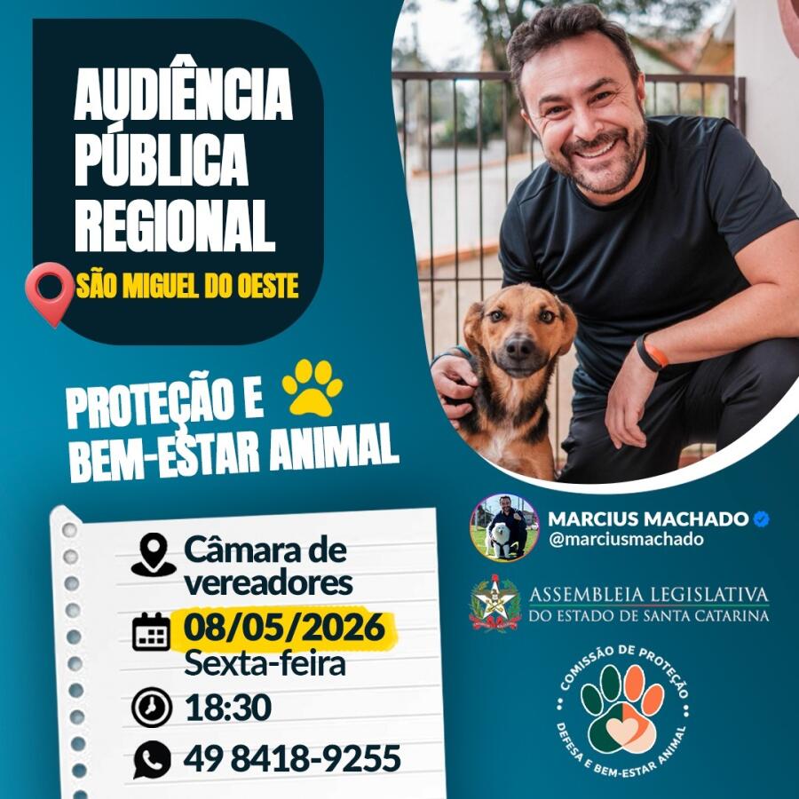 ALESC promove audiência pública sobre causa animal em SMO na próxima semana