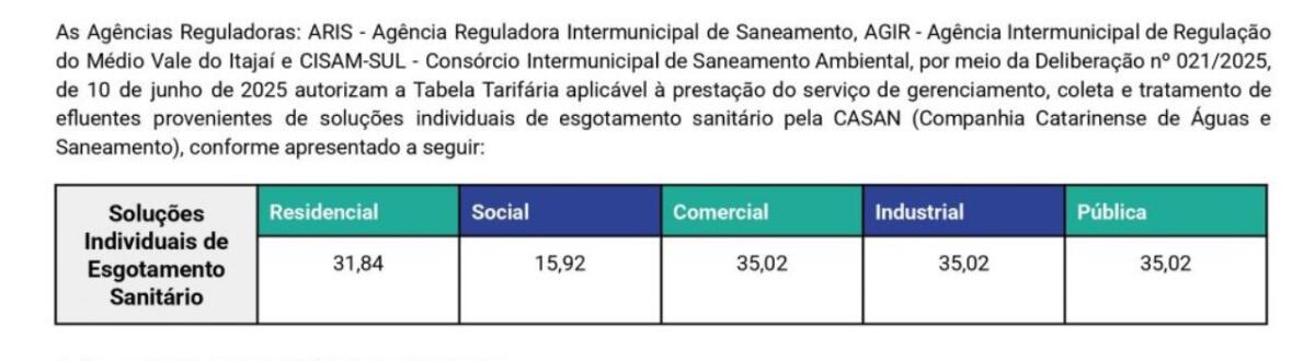 Casan inicia cobrança por limpeza de fossas em seis municípios do Extremo Oeste