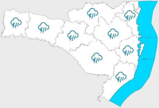 Oeste de SC tem previsão de temporais entre a tarde e a noite desta terça
