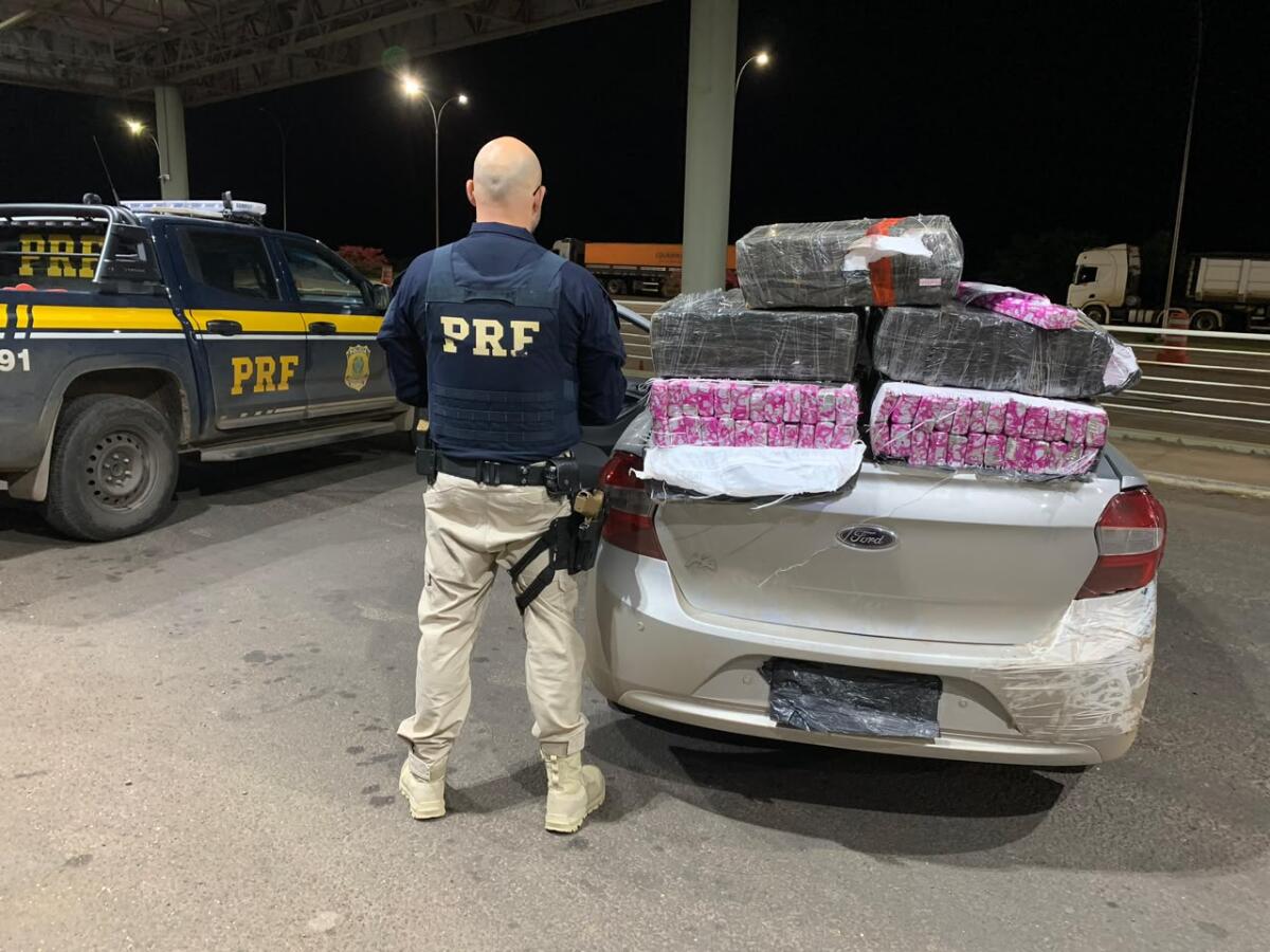 PRF apreende 100 quilos de maconha na BR-163 em Guaraciaba
