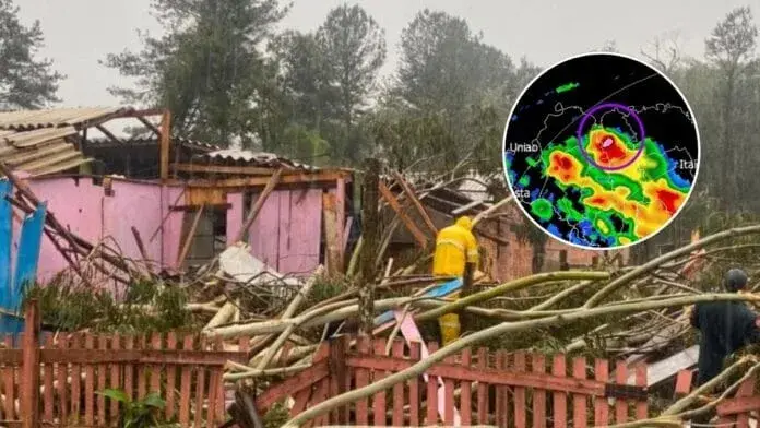 Defesa Civil confirma tornado em Três Barras, no Norte de SC