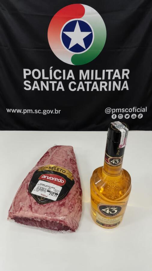 Homem furta picanha e Licor 43 e é preso em flagrante em Xanxerê