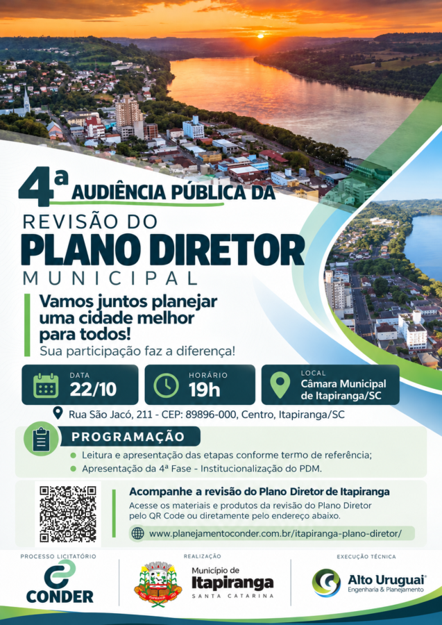 Plano Diretor de Itapiranga chega a quarta fase