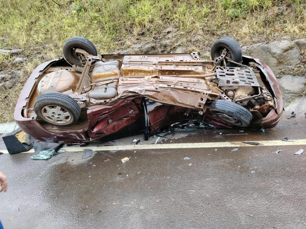 Acidente entre carro e caminhão deixa mulher ferida na BR-282, em Maravilha