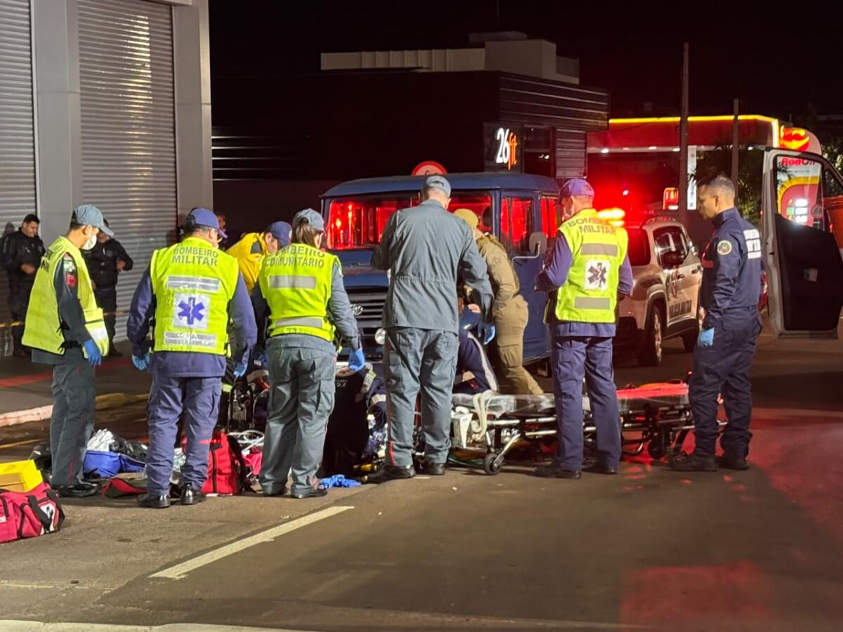 Motociclista fica gravemente ferido em acidente no Centro de São Miguel do Oeste
