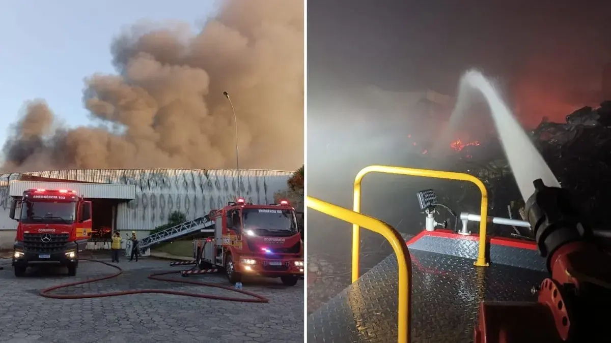 Incêndio em fábrica da Colcci é controlado após 15 horas em Itajaí