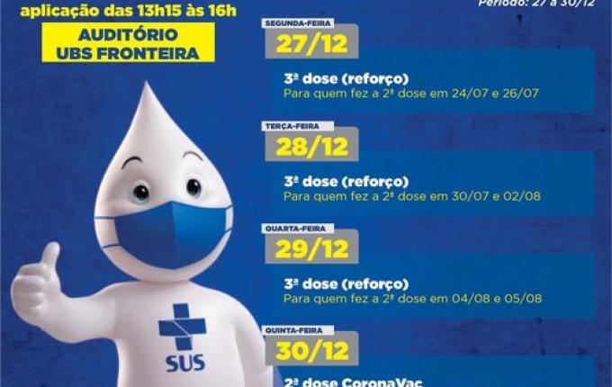 Itapiranga possui meta para concluir terceira dose contra Covid