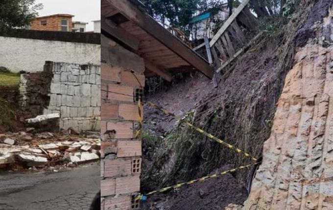 Forte chuva causa deslizamentos e estragos em cidades de SC