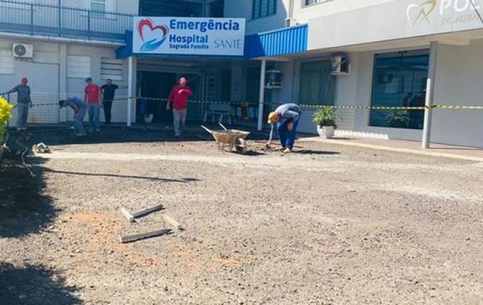 Hospital Sagrada Família Santé realiza obras de melhorias no pátio