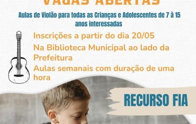 Município de Guaraciaba abre inscrições para curso de violão