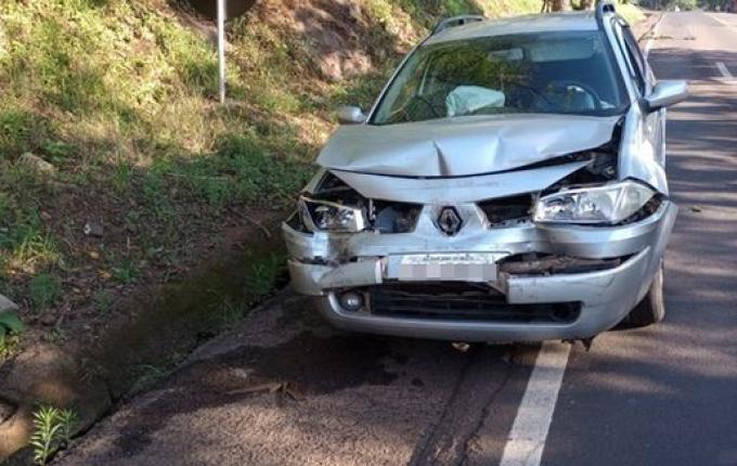 Engavetamento envolve quatro veículos na SC 163 em Itapiranga