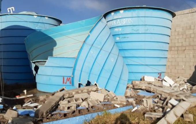 Ventos fortes causam estragos em reservação de água em SJCedro