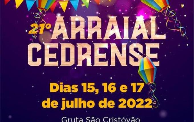 Arraial Cedrense terá shows com Mercosul e mais duas bandas na Gruta São Cristóvão