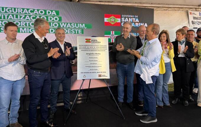 Aeroporto de São Miguel do Oeste é reinaugurado após investimento de R$ 8,3 milhões