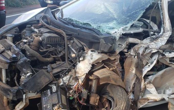 Após ser picado por abelha, motorista perde controle do carro e causa acidente na SC 163