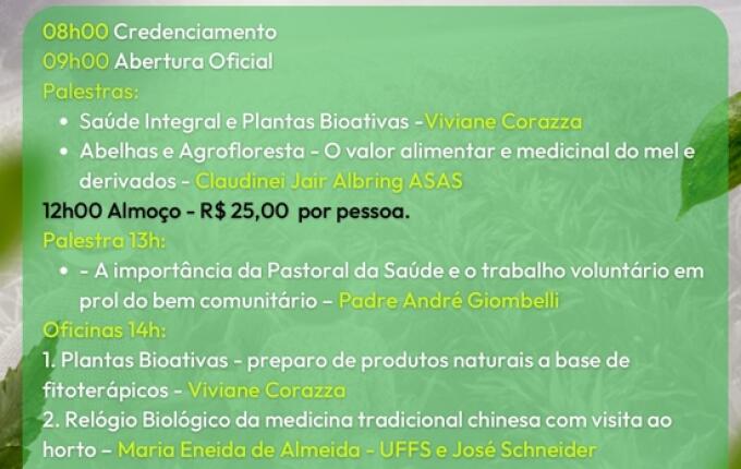 São João do Oeste terá Jornada da Saúde e Seminário de Agroecologia no Dia Mundial da Saúde