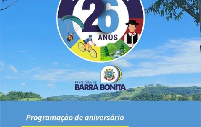 Programação de aniversário de Barra Bonita inicia na próxima sexta-feira