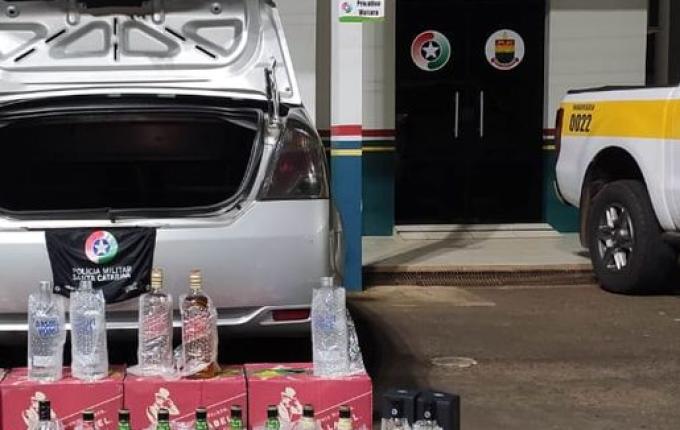 PMRv apreende produtos de contrabando na SC 163, em Iporã do Oeste