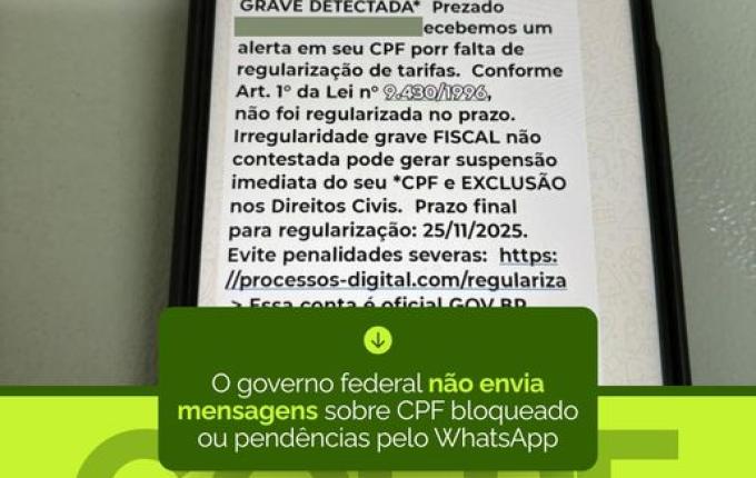 Município emite alerta sobre golpe envolvendo o aplicativo gov.br