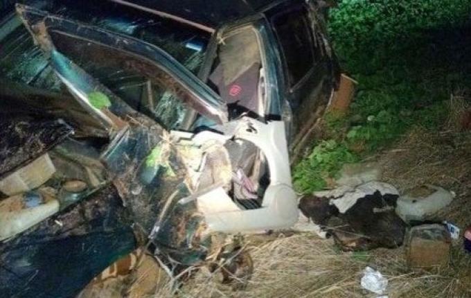 Carro sai da pista e colide contra poste no Oeste