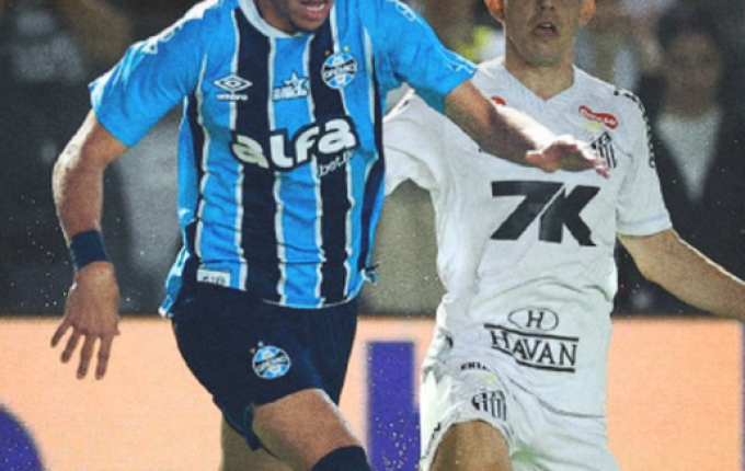Grêmio sai na frente, mas cede empate ao Santos na Vila Belmiro