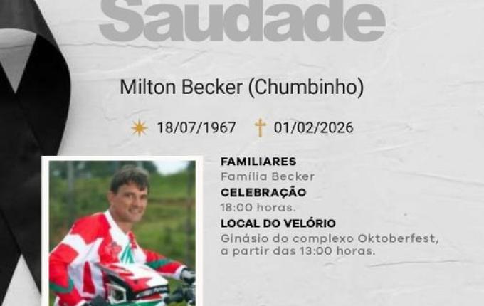 O Adeus de uma Lenda, Chumbinho será velado a partir das 13h em Itapiranga