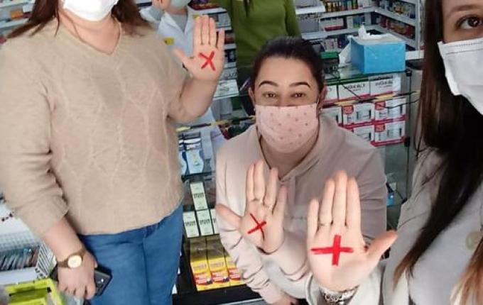 Setor Social de Palma Sola adere a campanha Sinal vermelho contra a violência doméstica