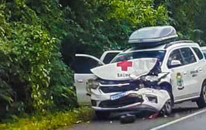 Veículo da Saúde de Bandeirante se envolve em acidente na BR-282