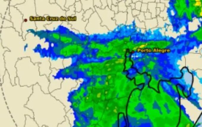 Em 12 horas, município do RS registrou mais de 150 milímetros de chuva sob ciclone extratropical