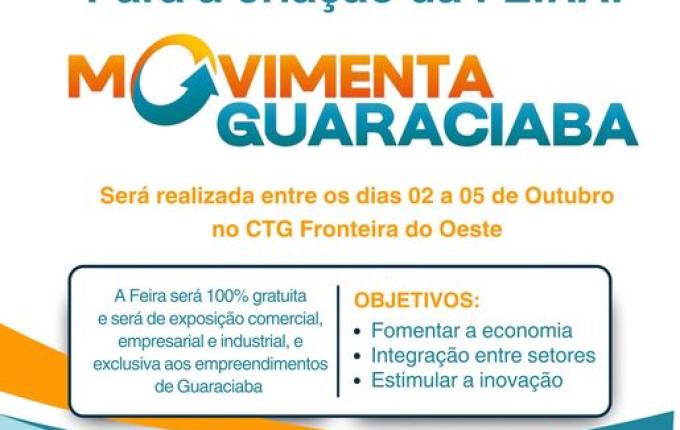 Prefeitura envia à Câmara projeto que cria a Feira Movimenta Guaraciaba