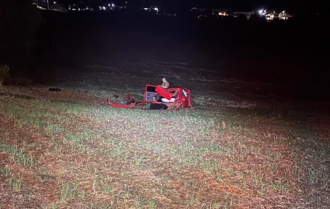 Saída de pista deixa 5 pessoas feridas na SC 163, em São Miguel do Oeste