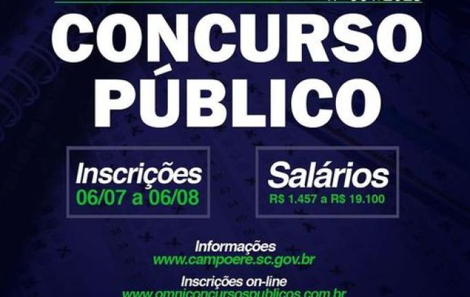 Campo Erê abre inscrições para concurso público