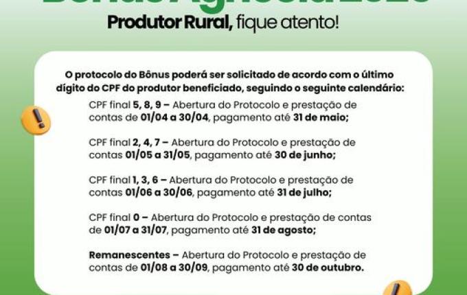 Bônus Agrícola sofre reajuste de 10% em Iporã do Oeste