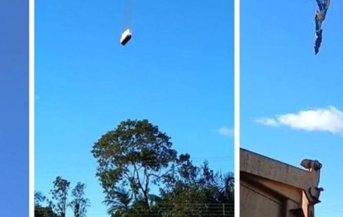 Balão pega fogo durante passeio em SC, cai e bombeiros confirmam mortos e feridos