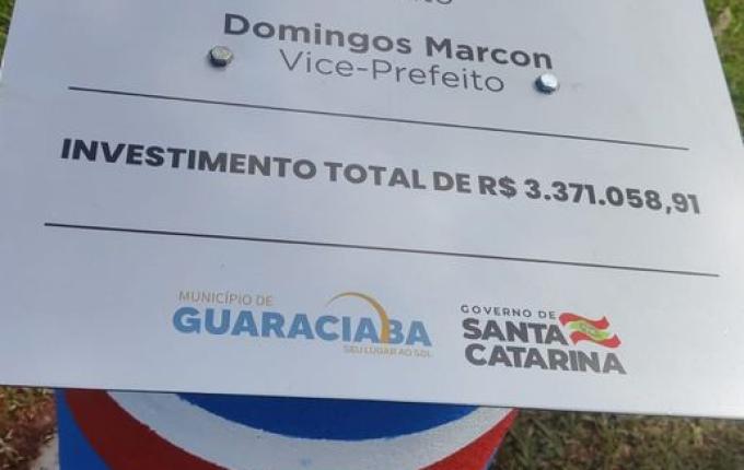 Poder público entrega obra de R$ 3,3 milhões em Guaraciaba