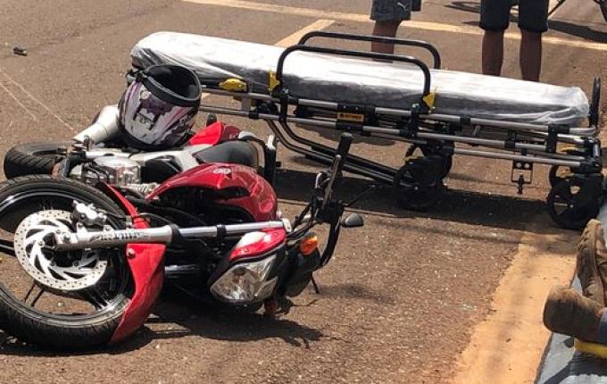 Colisão lateral deixa motociclista ferido em Iporã do Oeste