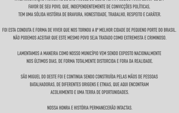 Administração emite nota de pronunciamento sobre polêmica e manifestações