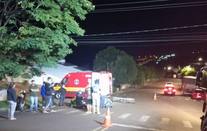 Motociclista fica ferido após queda em São José do Cedro