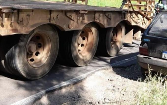 Colisão lateral é registrada no trecho de desvio da BR-163 em Princesa