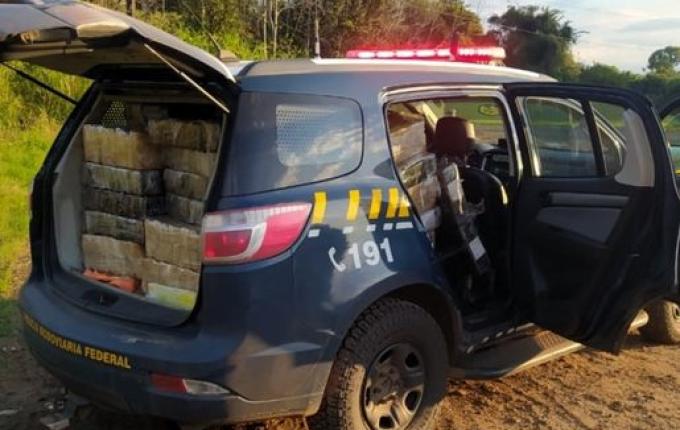 PRF encontra quase 500 kg de maconha às margens da BR-282 em Iraceminha