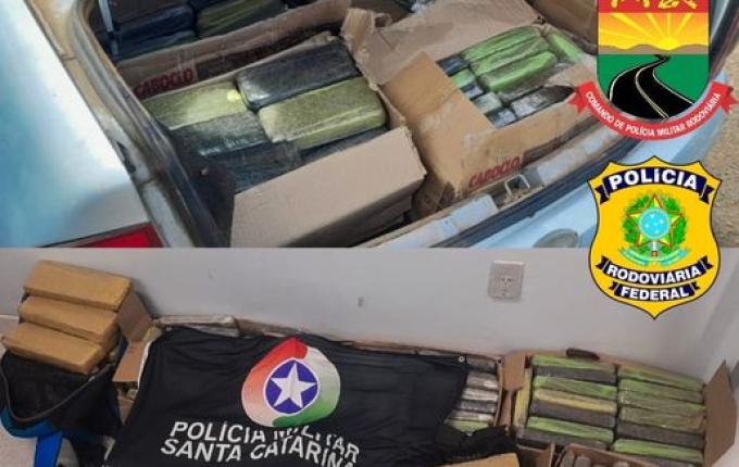 Operação Policial resulta na apreensão de 105 Kg de maconha na SC 350
