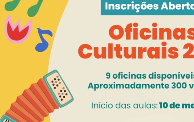 Cultura abre 300 vagas em oficinas gratuitas para 2026 em São Miguel do Oeste