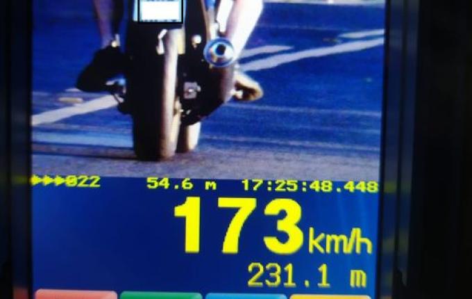 Polícia Militar Rodoviária flagra motociclista a 173 km/h na SC-163