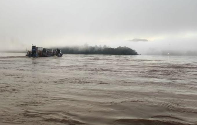 Elevação do nível do rio Uruguai não afeta o trânsito em Itapiranga