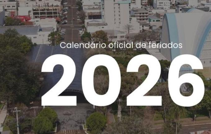 Prefeitura divulga calendário de feriados em São Miguel do Oeste para 2026