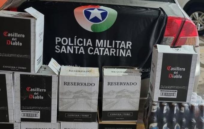 PM apreende carga de bebidas sem desembaraço aduaneiro na BR-158