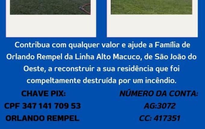 Amigos realizam campanha para ajudar família que perdeu casa em incêndio