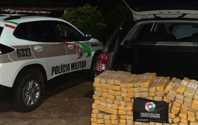 PM apreende 391 quilos de maconha e prende dois "batedores" em Palma Sola